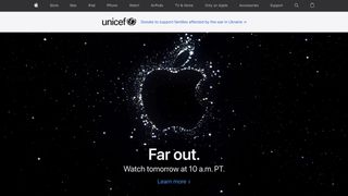 Far Out event on the Apple homepage