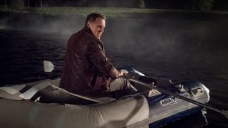 JoJo Marshall in a boat at night in Safe