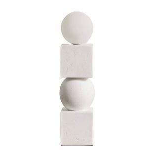 White floor lamp with squares and bowls