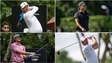 Louis Oosthuizen, Anthony Kim, George Bryan and Sam Horsfield during the 2025 International Series Philippines