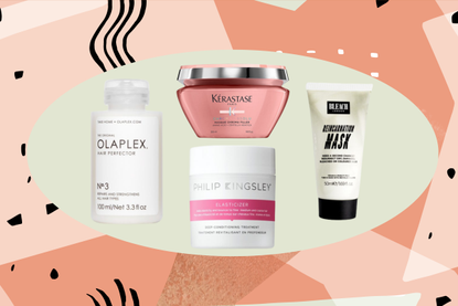 a collage showing the best hair mask products