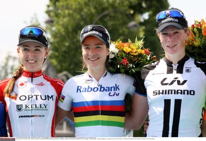 The podium at La Course
