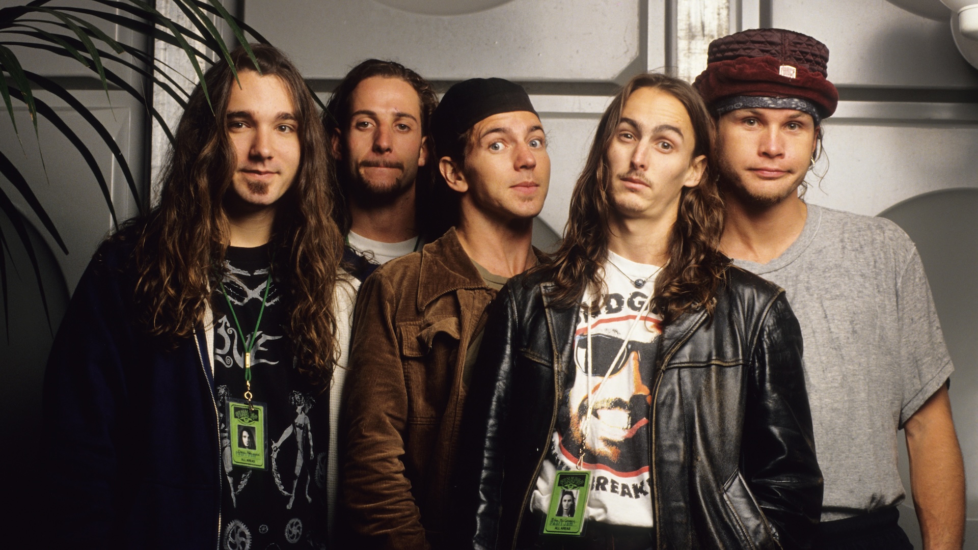Eddie Vedder, Mike McCready, Jeff Ament, Stone Gossard, Dave Abbruzzese, Pinkpop Festival, Landgraaf, Holland, 08/06/1992
