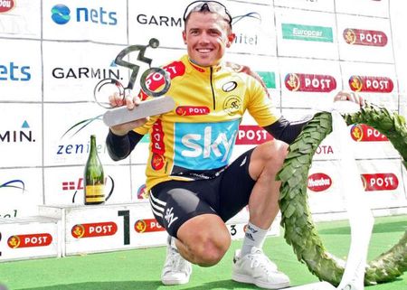 Simon Gerrans (Team Sky) enjoys his overall victory