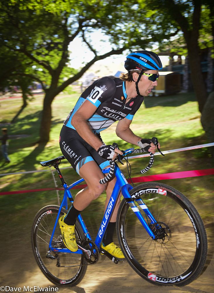 Jamey Driscoll (Raleigh Clement) riding to a top five finish
