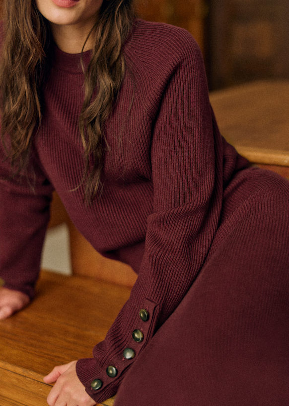 Sami Jumper - Burgundy - Merino Wool - Sézane