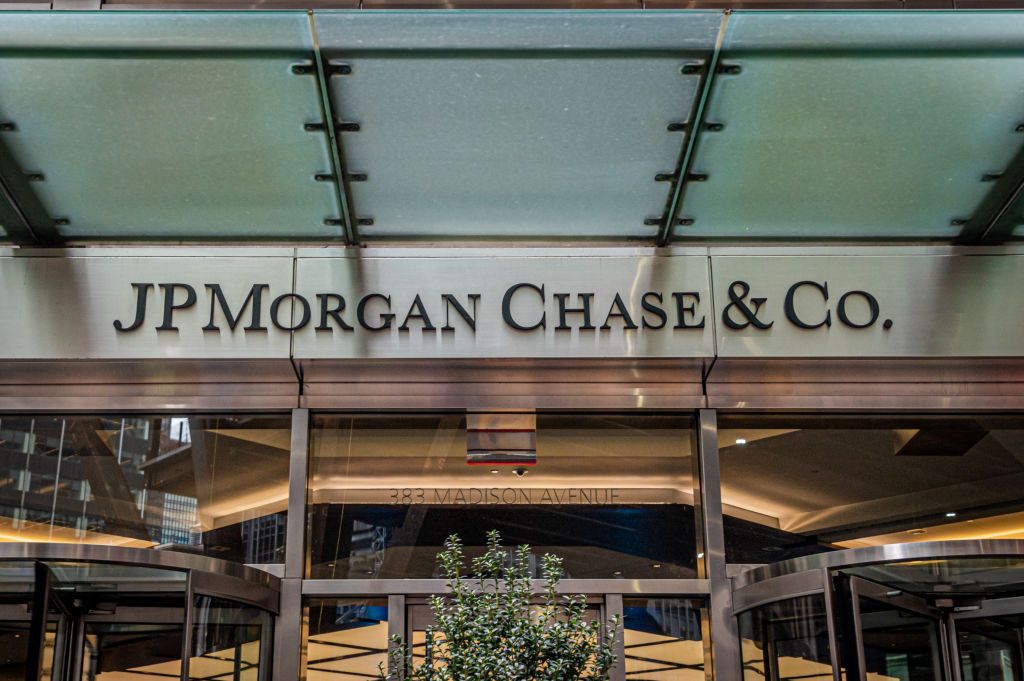 The entrance to JPMorgan Chase&amp;#039;s headquarters. 