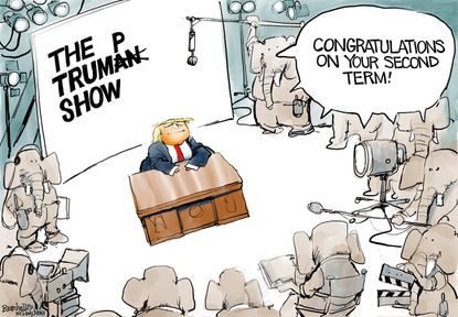 Political Cartoon U.S. Trump Truman Show GOP election loss