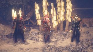 Three Path of Exile Secrets of the Atlas mercenaries stand together