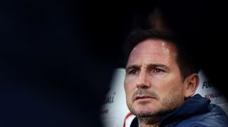 Chelsea caretaker manager Frank Lampard looks on during the Premier League match between Arsenal and Chelsea at the Emirates Stadium on May 2, 2023 in London, England.