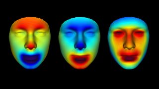 Heat maps of the different faces enabled scientists to refine details and highlight differences in the mummies' features.