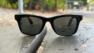 A close-up of the Ray-Ban Meta smart glasses
