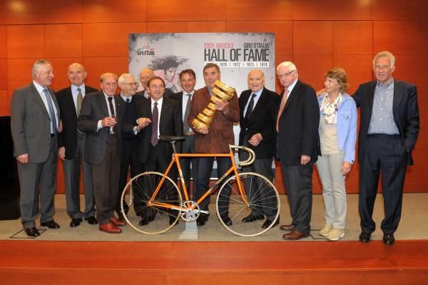 The legends of cycling attended the induction of Eddy Merckx to the Giro d'Italia hall of fame