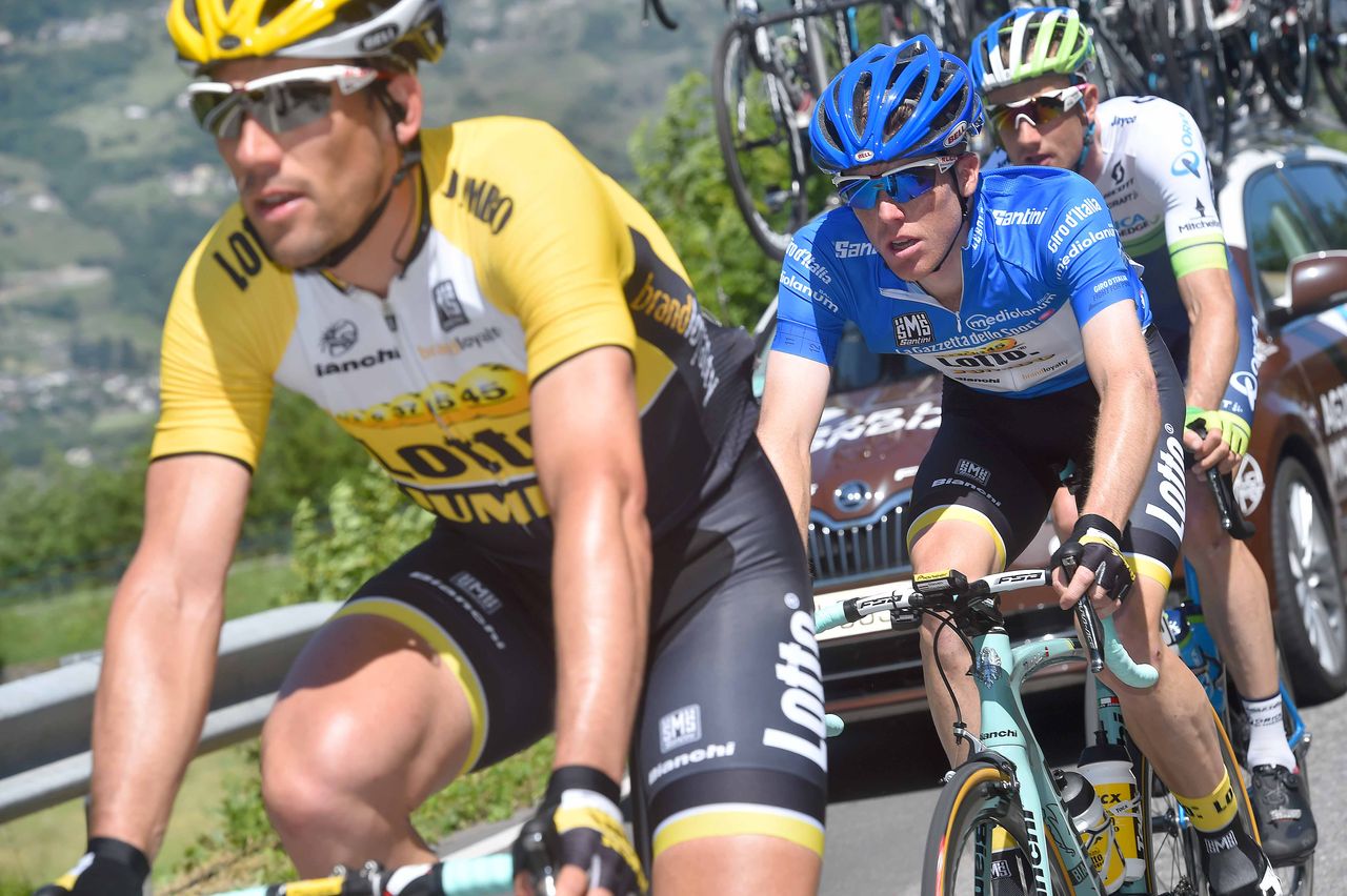 Steven Kruijswijk (LottoNl-Jumbo) leads the mountains classification