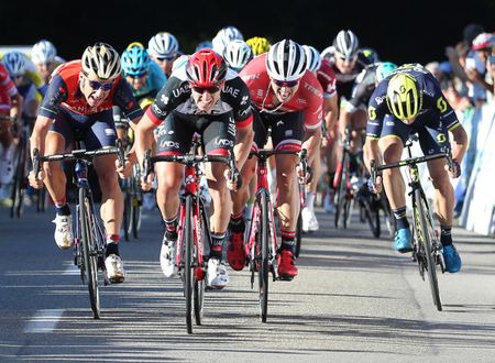 Sacha Modolo (UAE Team Emirates) sprinting to the win