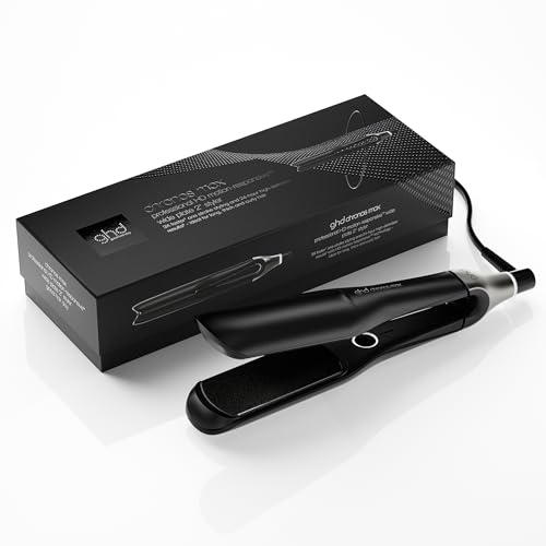 Ghd Chronos Max - Wide Plate Hair Straighteners, 3x Faster Hair Styling in One Stroke for 90% More Shine, 2.5x Less Frizz Lasting 24hr, No Extreme Heat Damage, Ideal for Thick &amp;amp; Curly Hair, Uk - Black