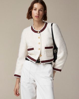 Collection Contrast-Trim Lady Jacket in Italian Tweed