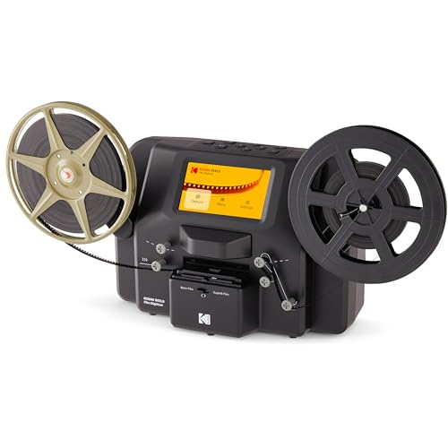 Kodak Reels 8mm & Super 8 Films Digitizer Converter With Big 5” Screen, Scanner Converts Film Frame by Frame to Digital Mp4 Files for Viewing, Sharing & Saving on Sd Card for 3” 4” 5” 7” and 9” Reels