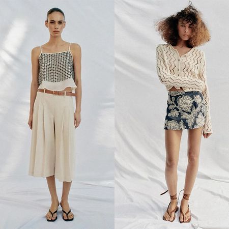 Model wear various Zara outfits. 