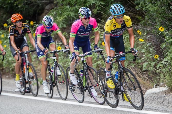 Tom Danielson (Garmin) leading the chase on the final climb.