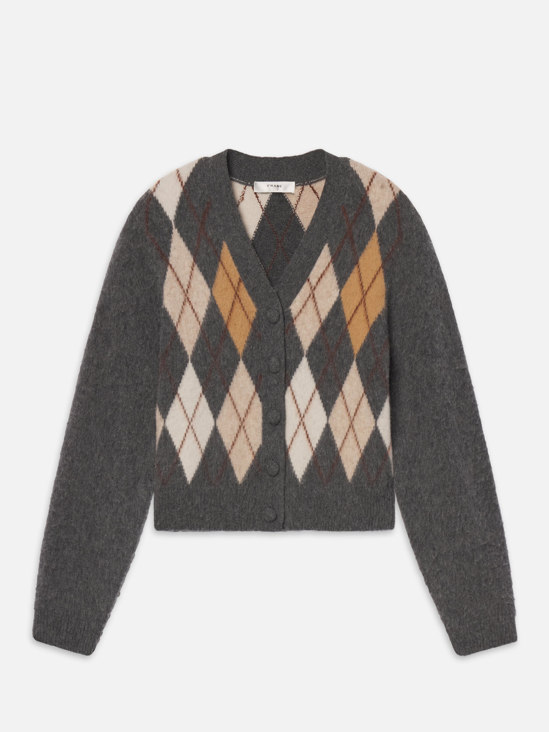 The Brushed Argyle Cardi -- Grey Multi - Xs / Grey Multi