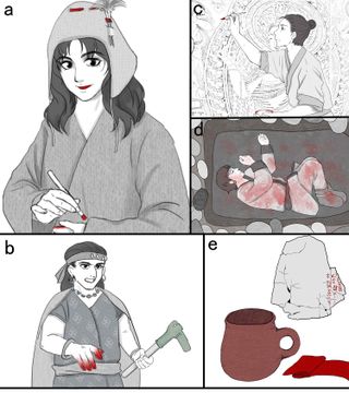 a cartoon depicting how people used cinnabar in ancient China