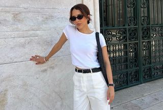 woman in white t-shirt and pants