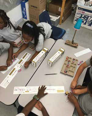 Amidon-Bowen Elementary students work in teams to produce sounds using littleBits Synth Kits.  