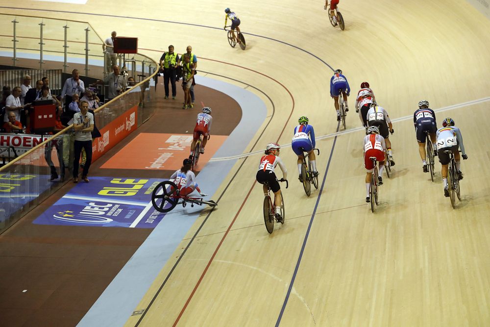 Riders down in the Madison