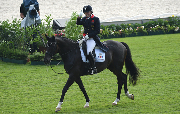 Fiona BIGWOOD (GBR) riding Atterupgaards Orthilia during the Grand Prix Team Competition at the FEI European Championships in Aachen, Germany on 12 August 2015