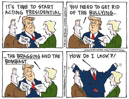 Political cartoon U.S. Trump Presidential