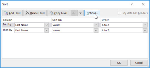 How to sort in Excel