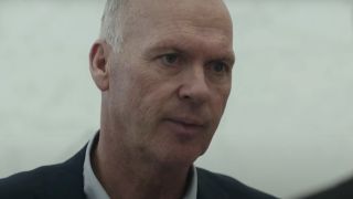 Michael Keaton as Robbie Robinson looking intensely in Spotlight