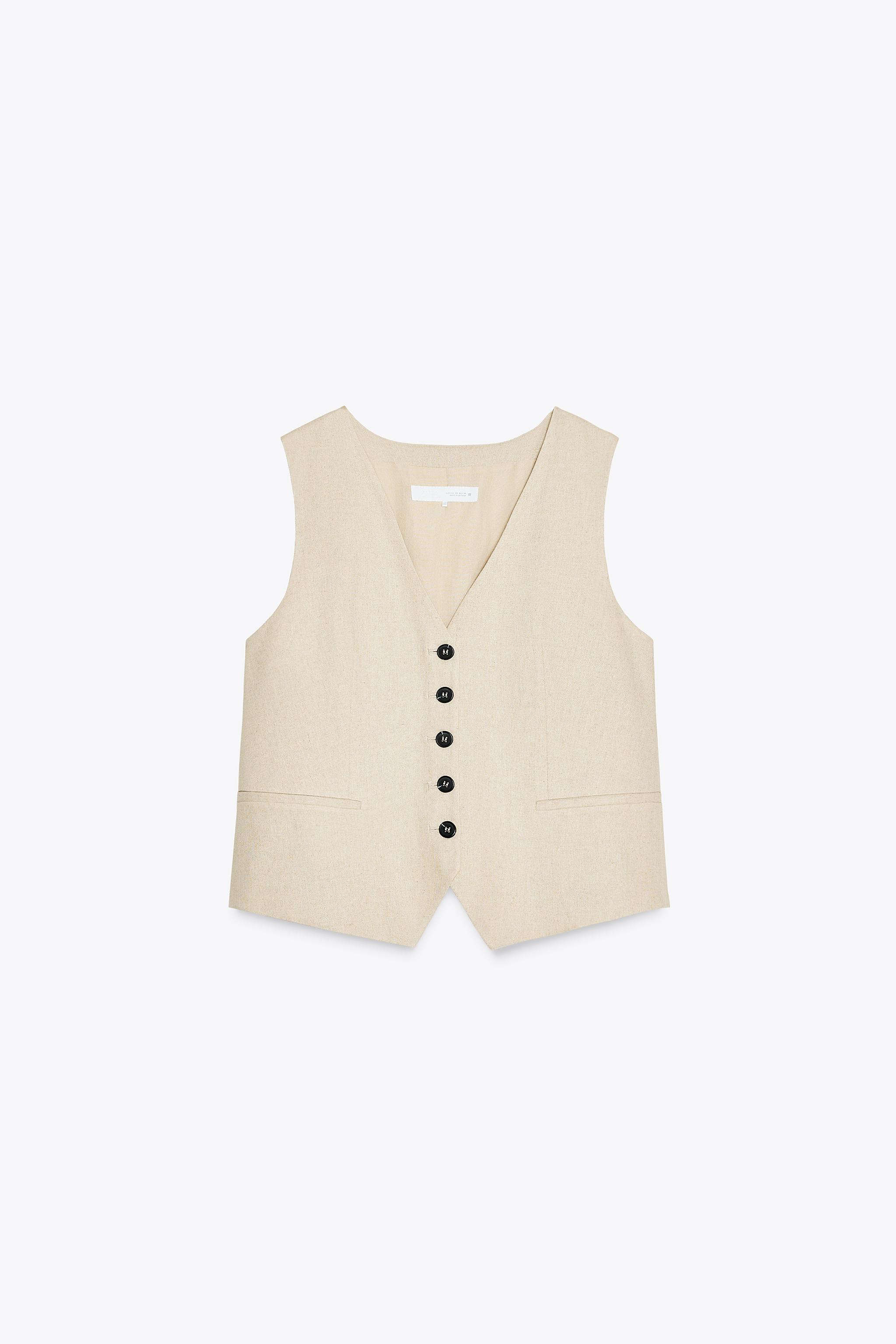 Linen Blend Tailored Waistcoat