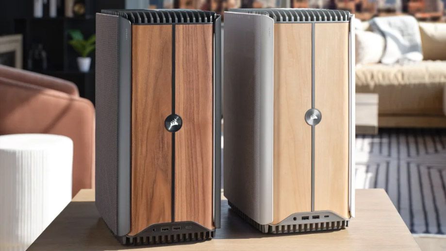 Two Corsair One i500 pcs with different wooden finishes