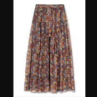Mottled Flower Print Full-Length Skirt + Belt, $242.46 (£195) | Me+Em