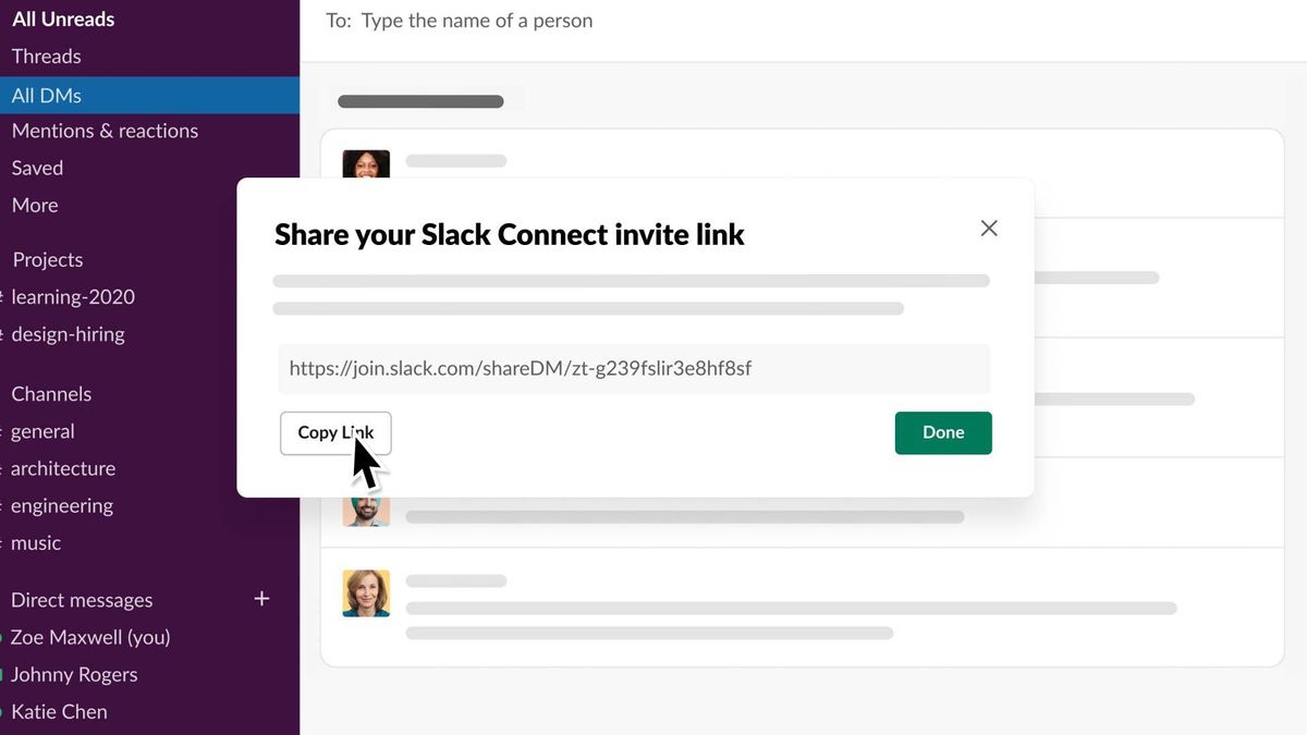 Slack&amp;#039;s new external direct messaging service 