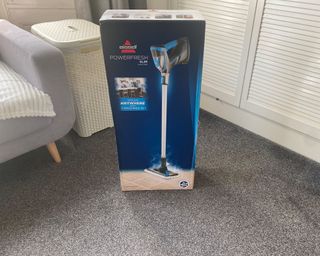 Image of Bissell PowerFresh SlimSteam cleaner during unboxing process