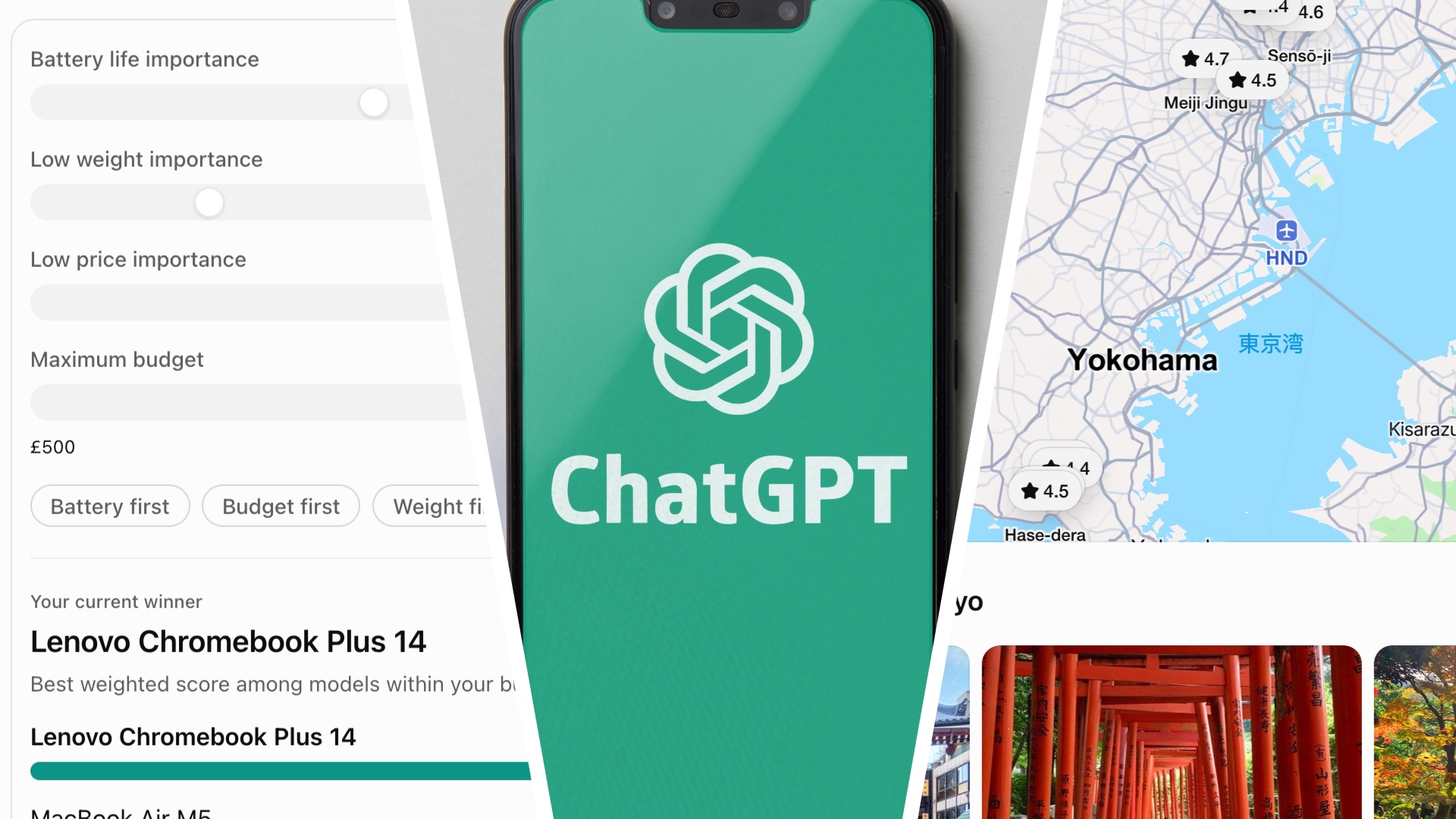 Split image showing ChatGPT images.