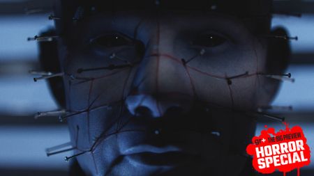 Clive Barker's Hellraiser Revival promo art showing a closeup of Pinhead's face