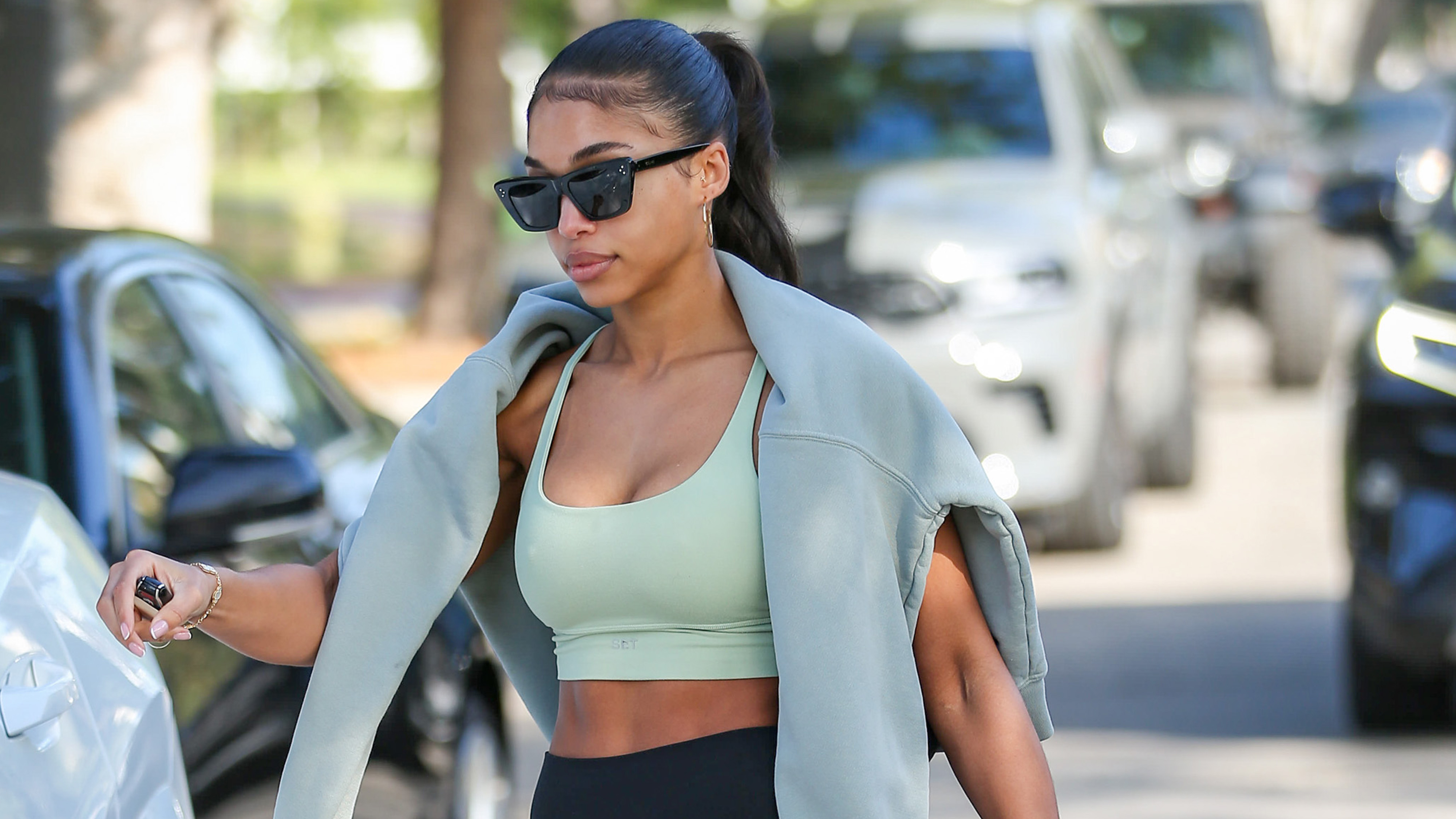 lori harvey leaving pilates