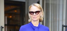 Pamela Anderson wearing cat's eye sunglasses