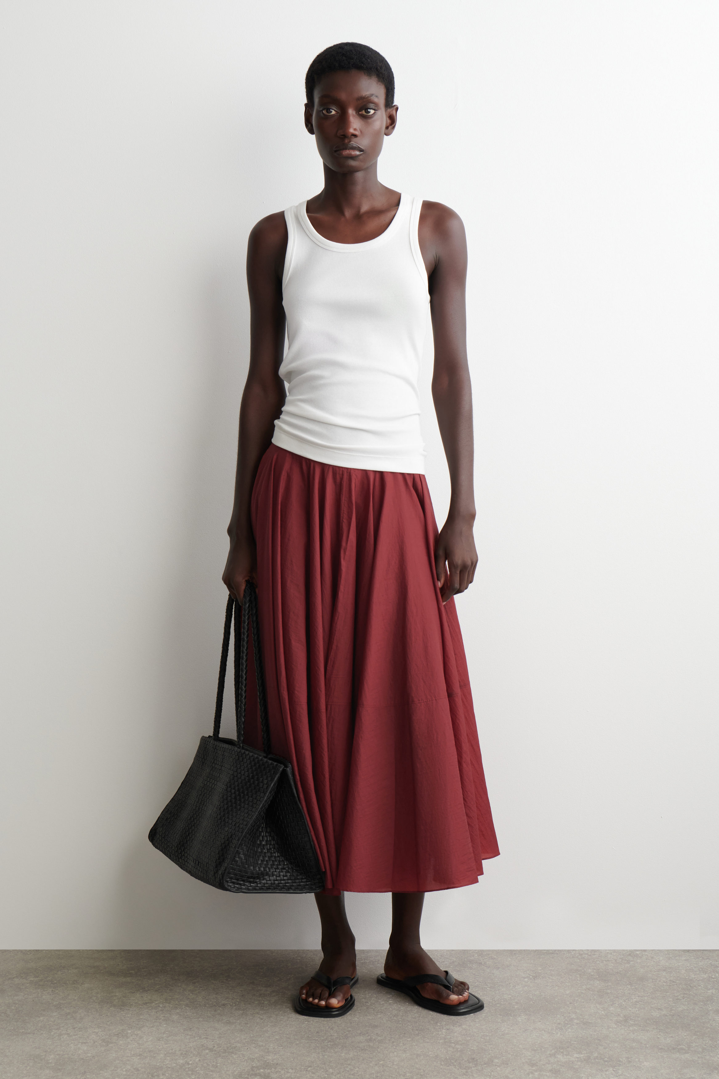 Circle-Cut Midi Skirt