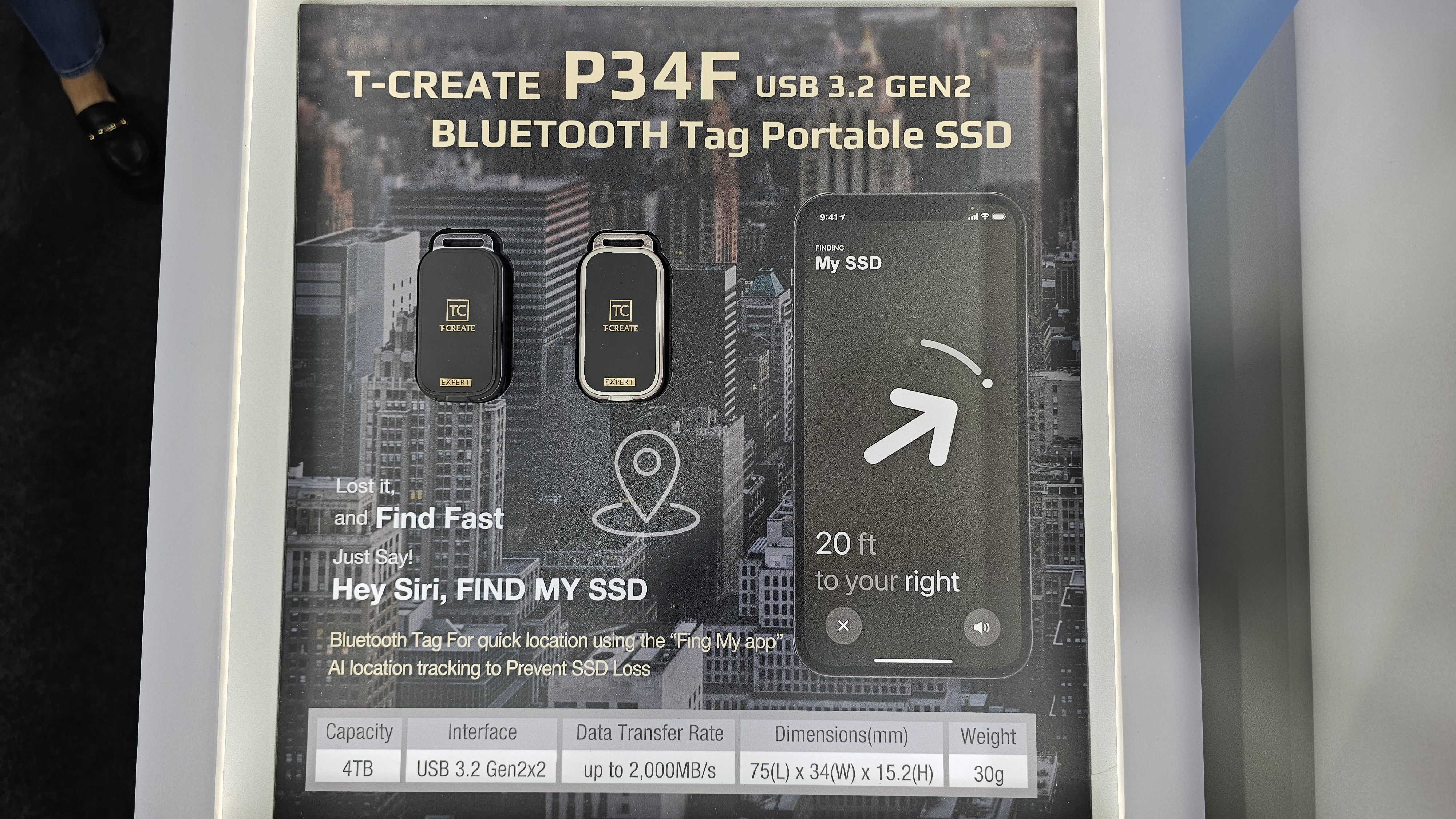 Team Group T-Create P34F Bluetooth Tag Portable SSD