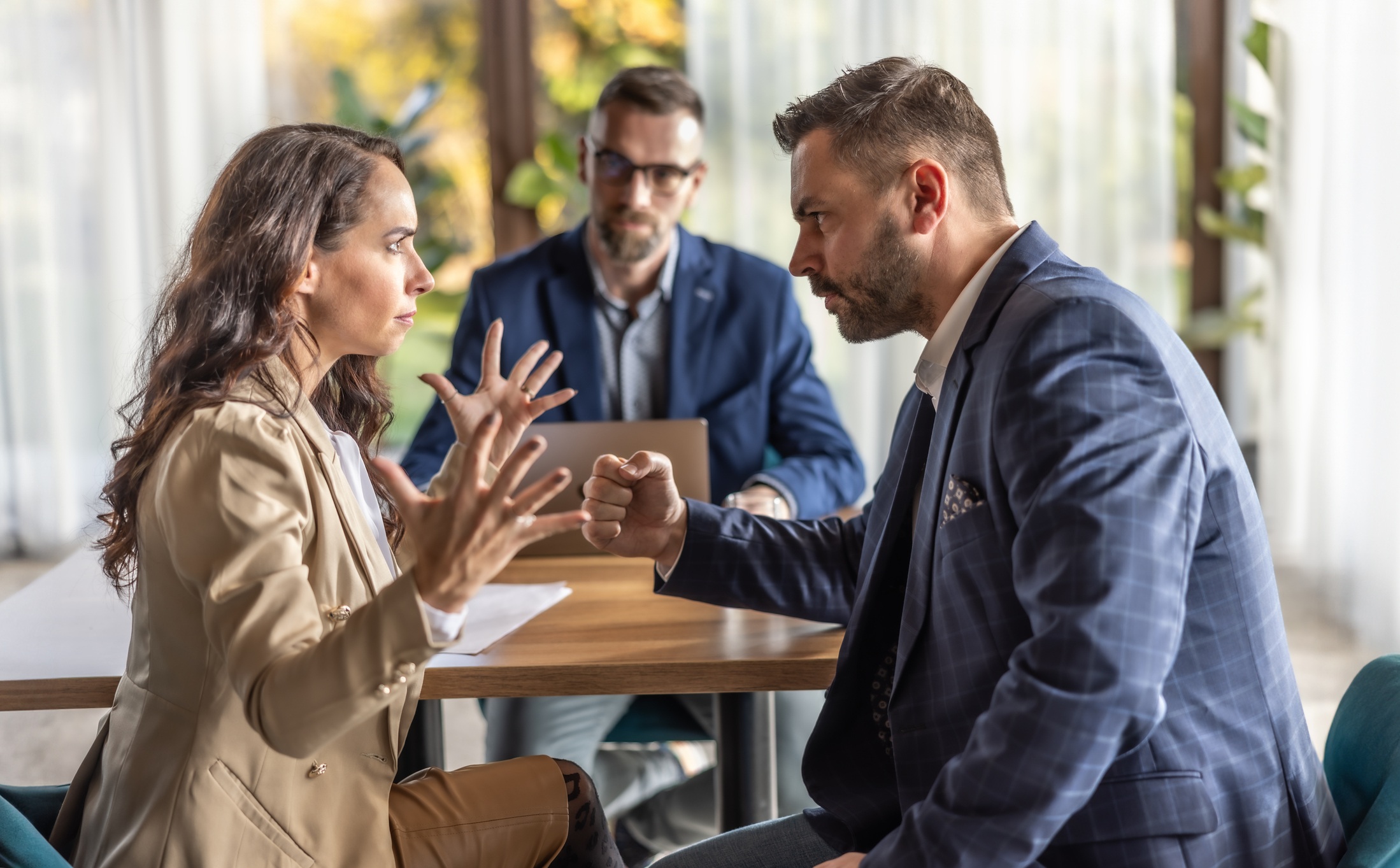 A man and a woman arguing