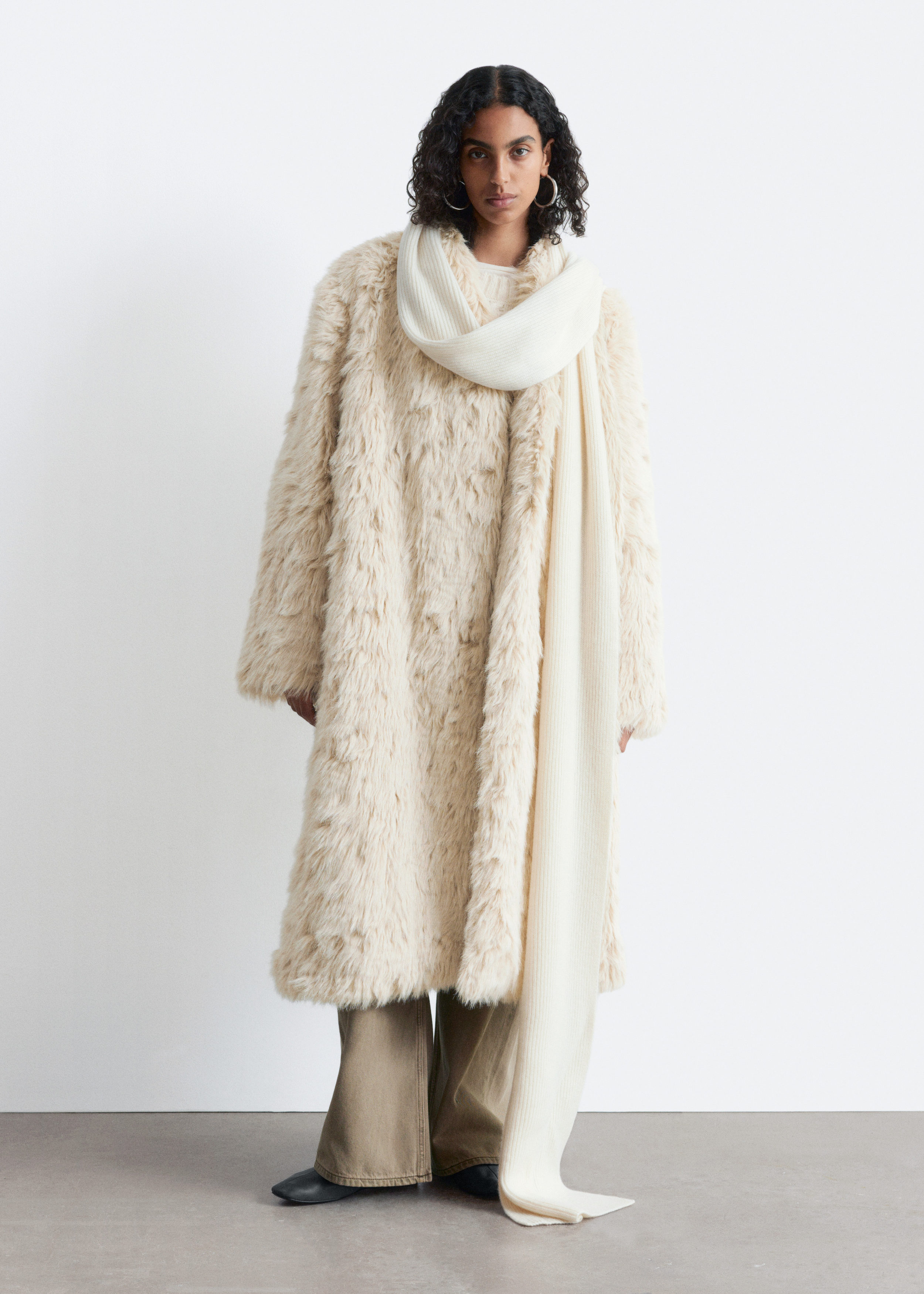 Faux Fur Midi Coat