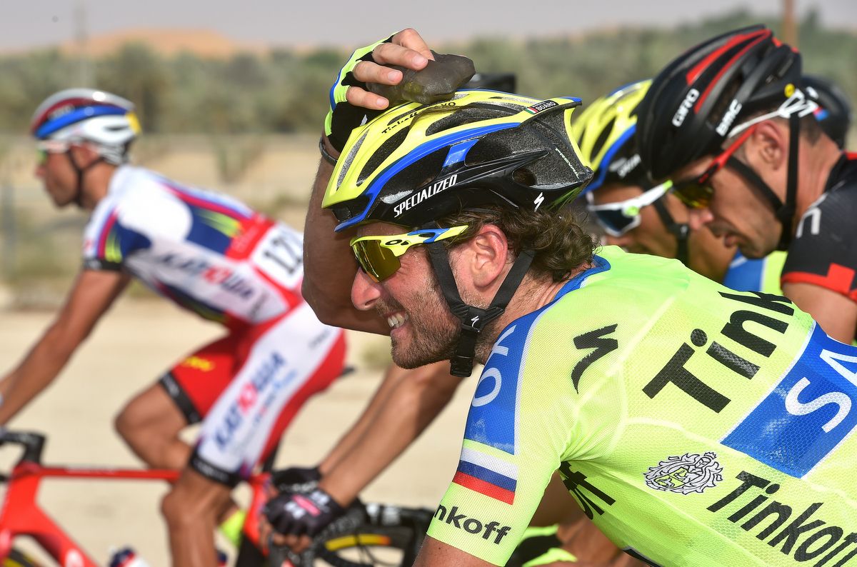 Manuele Boaro tries to cool down with icecubes