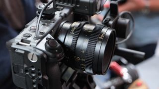 Thypoch Simera-C cine lens attached to a Sony camera