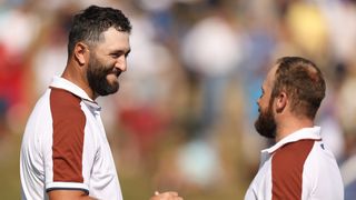 Jon Rahm and Tyrrell Hatton at the Ryder Cup at Marco Simone