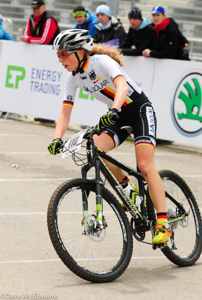 Sarah Bauer (Germany) riding in eighth position